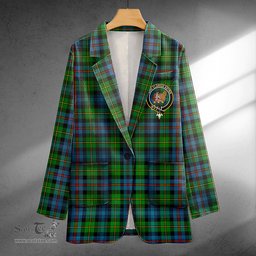 ScotsTee Shop Baillie of Lamington Weathered Clan Crest Casual Tartan Flat Lapel Collar Blazer Tartan Blazer Cotton