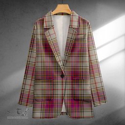 ScotsTee Shop Anderson Ross Weathered Clan Crest Casual Tartan Flat Lapel Collar Blazer Tartan Blazer Cotton