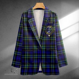 ScotsTee Shop Arbuthnot Modern Clan Crest Casual Tartan Flat Lapel Collar Blazer Tartan Blazer Cotton