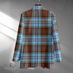 ScotsTee Shop Anderson Ancient Clan Crest Casual Tartan Flat Lapel Collar Blazer Tartan Blazer Cotton