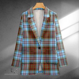 ScotsTee Shop Anderson Ancient Clan Crest Casual Tartan Flat Lapel Collar Blazer Tartan Blazer Cotton