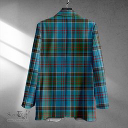 ScotsTee Shop Anderson Old Modern Clan Crest Casual Tartan Flat Lapel Collar Blazer Tartan Blazer Cotton