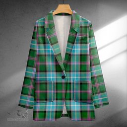 ScotsTee Shop Alexander of Menstry Hunting Ancient Clan Crest Casual Tartan Flat Lapel Collar Blazer Tartan Blazer Cotton
