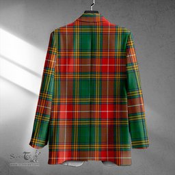 ScotsTee Shop Baxter Ancient Clan Crest Casual Tartan Flat Lapel Collar Blazer Tartan Blazer Cotton