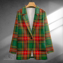 ScotsTee Shop Baxter Ancient Clan Crest Casual Tartan Flat Lapel Collar Blazer Tartan Blazer Cotton