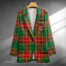 ScotsTee Shop Baxter Ancient Clan Crest Casual Tartan Flat Lapel Collar Blazer Tartan Blazer Cotton