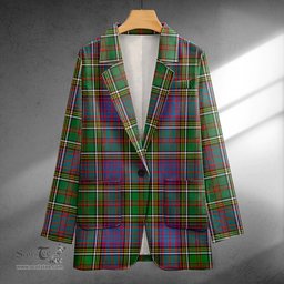 ScotsTee Shop Anderson of Kinneddar Hunting Weathered Clan Crest Casual Tartan Flat Lapel Collar Blazer Tartan Blazer Cotton