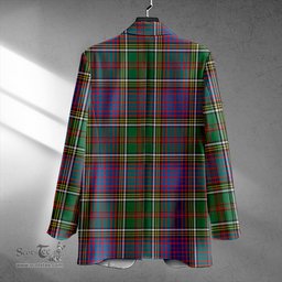 ScotsTee Shop Anderson of Kinneddar Hunting Weathered Clan Crest Casual Tartan Flat Lapel Collar Blazer Tartan Blazer Cotton