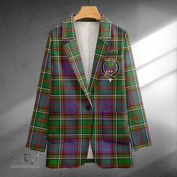 ScotsTee Shop Anderson of Kinneddar Hunting Weathered Clan Crest Casual Tartan Flat Lapel Collar Blazer Tartan Blazer Cotton
