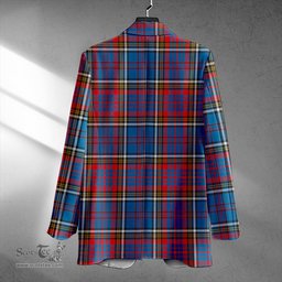 ScotsTee Shop Anderson Red Weathered Clan Crest Casual Tartan Flat Lapel Collar Blazer Tartan Blazer Cotton