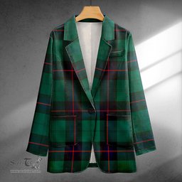 ScotsTee Shop Armstrong Modern Clan Crest Casual Tartan Flat Lapel Collar Blazer Tartan Blazer Cotton