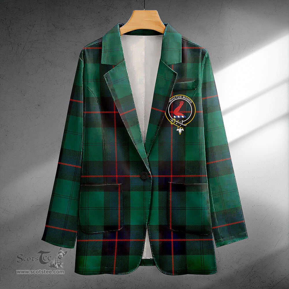 ScotsTee Shop Armstrong Modern Clan Crest Casual Tartan Flat Lapel Collar Blazer Tartan Blazer Cotton