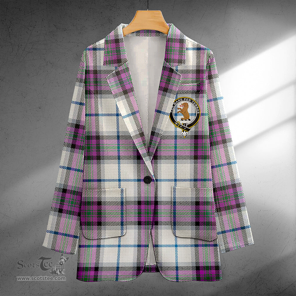 ScotsTee Shop Alexander of Menstry Dress Ancient Clan Crest Casual Tartan Flat Lapel Collar Blazer Tartan Blazer Cotton