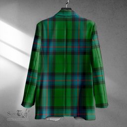ScotsTee Shop Armstrong Ancient Clan Crest Casual Tartan Flat Lapel Collar Blazer Tartan Blazer Cotton