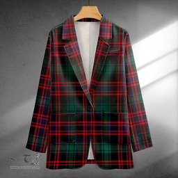 ScotsTee Shop Alexander Hunting Modern Clan Crest Casual Tartan Flat Lapel Collar Blazer Tartan Blazer Cotton