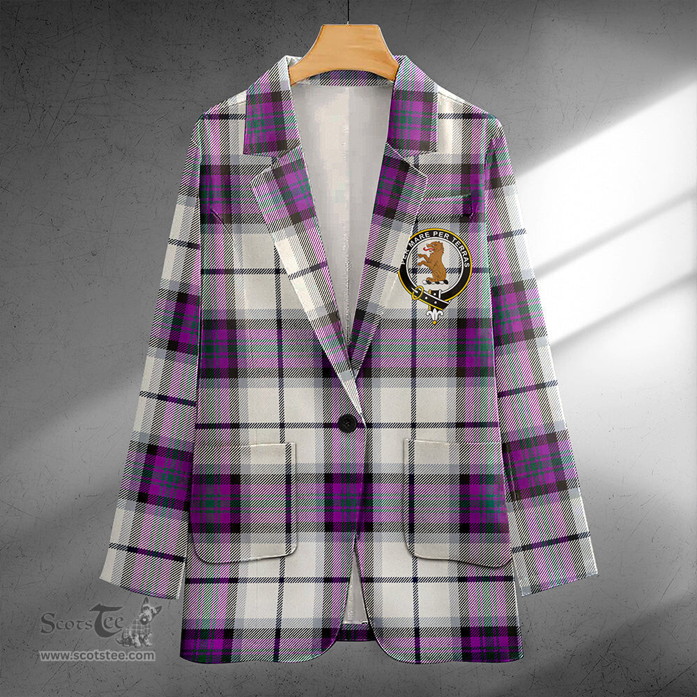 ScotsTee Shop Alexander of Menstry Dress Modern Clan Crest Casual Tartan Flat Lapel Collar Blazer Tartan Blazer Cotton