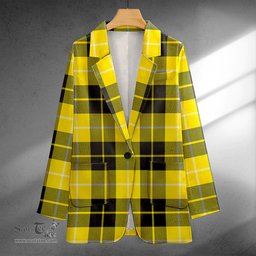 ScotsTee Shop Barclay Dress Modern Clan Crest Casual Tartan Flat Lapel Collar Blazer Tartan Blazer Cotton