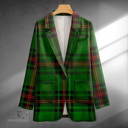 ScotsTee Shop Anstruther Clan Crest Casual Tartan Flat Lapel Collar Blazer Tartan Blazer Cotton