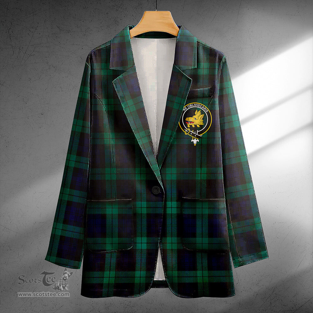 ScotsTee Shop Campbell Modern 2 Clan Crest Casual Tartan Flat Lapel Collar Blazer Tartan Blazer Cotton