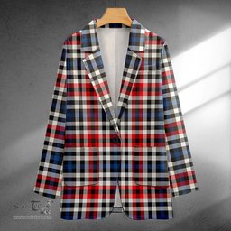 ScotsTee Shop Bell Border (Bell Southern Bell) Modern Clan Crest Casual Tartan Flat Lapel Collar Blazer Tartan Blazer Cotton