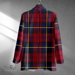 ScotsTee Shop Aitken Modern Clan Crest Casual Tartan Flat Lapel Collar Blazer Tartan Blazer Cotton