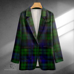 ScotsTee Shop Bannatyne Clan Crest Casual Tartan Flat Lapel Collar Blazer Tartan Blazer Cotton