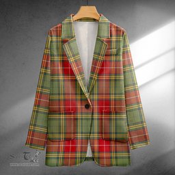 ScotsTee Shop Baxter Weathered Clan Crest Casual Tartan Flat Lapel Collar Blazer Tartan Blazer Cotton