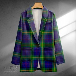 ScotsTee Shop Boyle Clan Crest Casual Tartan Flat Lapel Collar Blazer Tartan Blazer Cotton