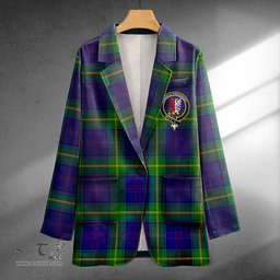 ScotsTee Shop Boyle Clan Crest Casual Tartan Flat Lapel Collar Blazer Tartan Blazer Cotton