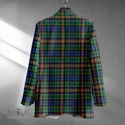 ScotsTee Shop Allison Clan Crest Casual Tartan Flat Lapel Collar Blazer Tartan Blazer Cotton