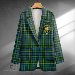 ScotsTee Shop Campbell of Argyll 1815 Ancient 2 Clan Crest Casual Tartan Flat Lapel Collar Blazer Tartan Blazer Cotton