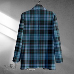 ScotsTee Shop Clark (Clergy) Ancient Clan Crest Casual Tartan Flat Lapel Collar Blazer Tartan Blazer Cotton