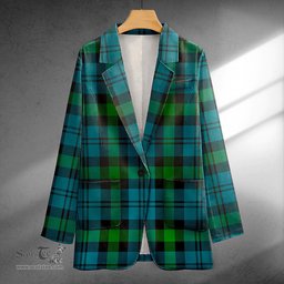 ScotsTee Shop Campbell of Glenlyon Ancient 2 Clan Crest Casual Tartan Flat Lapel Collar Blazer Tartan Blazer Cotton