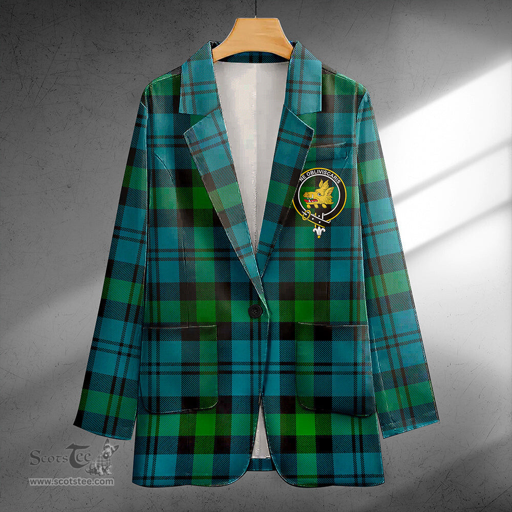 ScotsTee Shop Campbell of Glenlyon Ancient 2 Clan Crest Casual Tartan Flat Lapel Collar Blazer Tartan Blazer Cotton