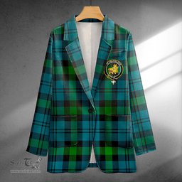ScotsTee Shop Campbell of Glenlyon Ancient 2 Clan Crest Casual Tartan Flat Lapel Collar Blazer Tartan Blazer Cotton