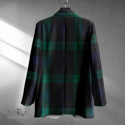 ScotsTee Shop Campbell of Lochawe Modern 2 Clan Crest Casual Tartan Flat Lapel Collar Blazer Tartan Blazer Cotton