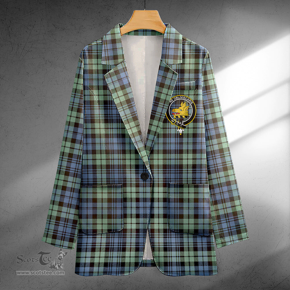 ScotsTee Shop Campbell of Inveraray Ancient 2 Clan Crest Casual Tartan Flat Lapel Collar Blazer Tartan Blazer Cotton