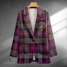 ScotsTee Shop Cameron of Erracht #3 Weathered 2 Clan Crest Casual Tartan Flat Lapel Collar Blazer Tartan Blazer Cotton