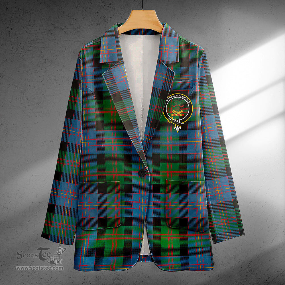 ScotsTee Shop Cameron of Erracht #3 Ancient 2 Clan Crest Casual Tartan Flat Lapel Collar Blazer Tartan Blazer Cotton