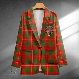 ScotsTee Shop Bruce Ancient Clan Crest Casual Tartan Flat Lapel Collar Blazer Tartan Blazer Cotton