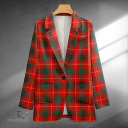 ScotsTee Shop Bruce Modern Clan Crest Casual Tartan Flat Lapel Collar Blazer Tartan Blazer Cotton