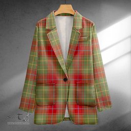 ScotsTee Shop Burnett of Powis Weathered Clan Crest Casual Tartan Flat Lapel Collar Blazer Tartan Blazer Cotton