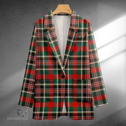 ScotsTee Shop Bruce of Kinnaird Modern Clan Crest Casual Tartan Flat Lapel Collar Blazer Tartan Blazer Cotton