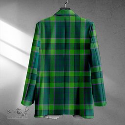 ScotsTee Shop Blackwood Modern Clan Crest Casual Tartan Flat Lapel Collar Blazer Tartan Blazer Cotton