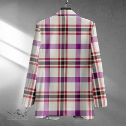 ScotsTee Shop Boswell Dress Weathered Clan Crest Casual Tartan Flat Lapel Collar Blazer Tartan Blazer Cotton