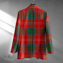 ScotsTee Shop Chisholm Ancient Clan Crest Casual Tartan Flat Lapel Collar Blazer Tartan Blazer Cotton