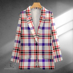 ScotsTee Shop Boswell Dress Modern Clan Crest Casual Tartan Flat Lapel Collar Blazer Tartan Blazer Cotton