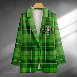 ScotsTee Shop Clephan (or Clephane) Clan Crest Casual Tartan Flat Lapel Collar Blazer Tartan Blazer Cotton