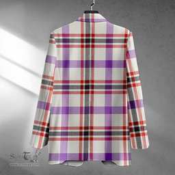 ScotsTee Shop Boswell Dress Ancient Clan Crest Casual Tartan Flat Lapel Collar Blazer Tartan Blazer Cotton