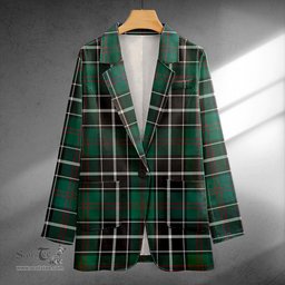 ScotsTee Shop Cleghorn Modern Clan Crest Casual Tartan Flat Lapel Collar Blazer Tartan Blazer Cotton
